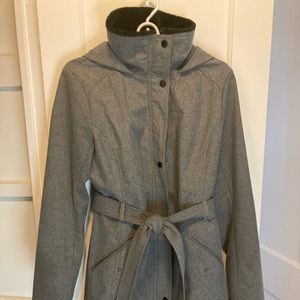 Soft shell fleece lined trench coat